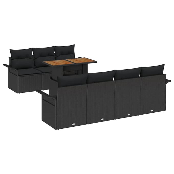 vidaXL - Tuinbank - Set - 8 - st - Zwart