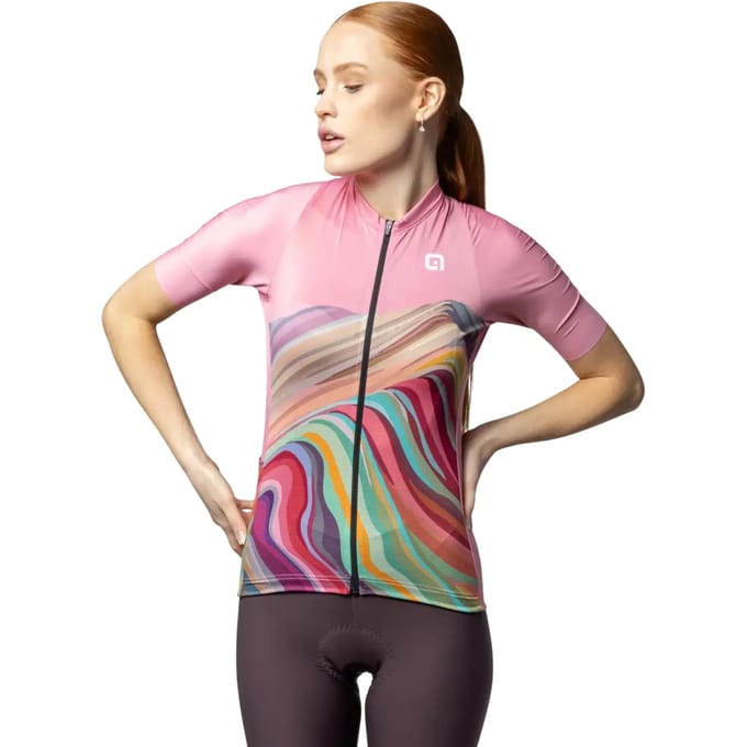 Ale Pr-e Rainbow Korte Mouw Wielertrui Roze XL Vrouw