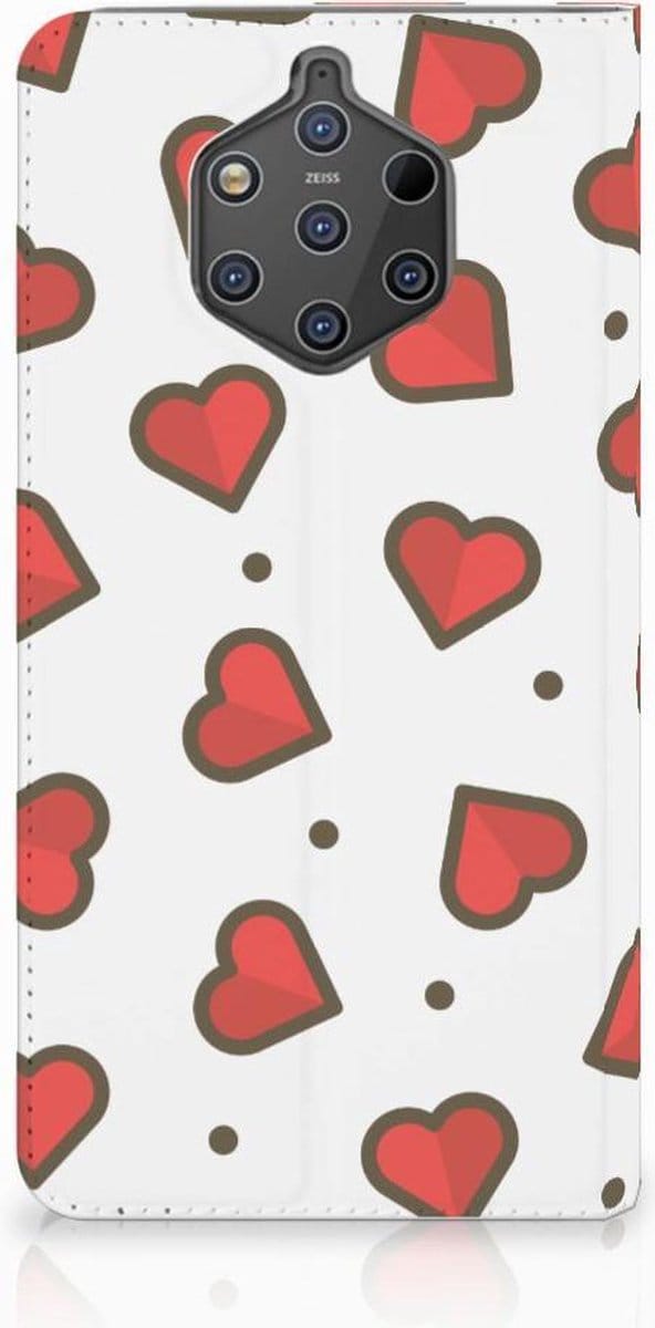 Nokia 9 PureView Hoesje met Magneet Hearts