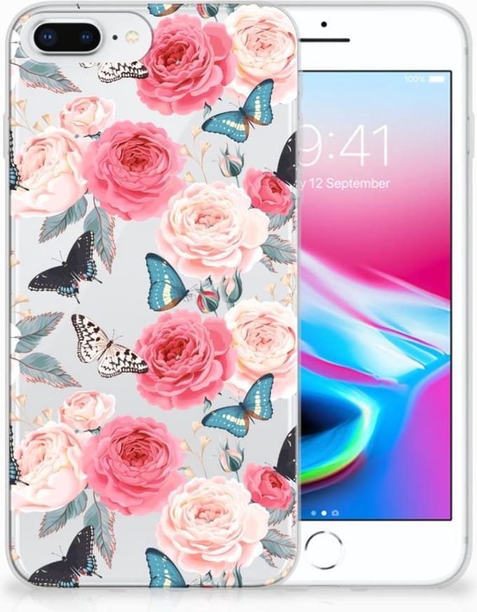 Apple iPhone 7 Plus | 8 Plus TPU Case Butterfly Roses