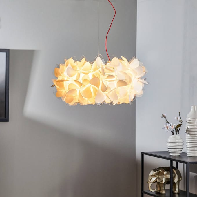 Slamp hanglamp Clizia Mama Non Mama, Ø53cm, wit/rood