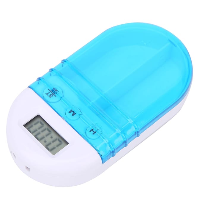 Elektrische Medicijnopbergorganizer Digitale Pillendoos met Alarmherinnering voor Reizen Dispenser blue