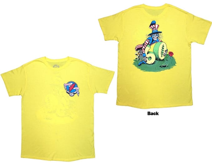 Grateful Dead - Rose Pose Heren Tshirt - S - Geel