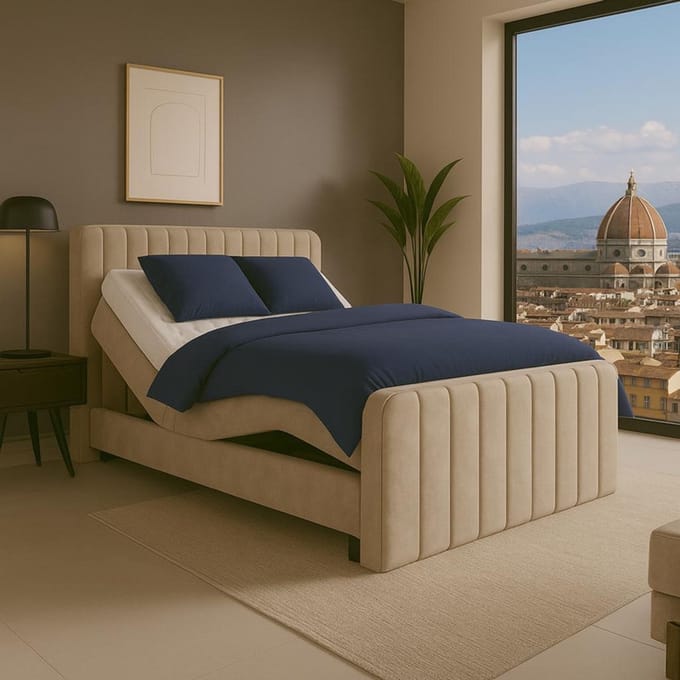 Boxspring Florence Elektrisch verstelbaar 200x220 cm Beige