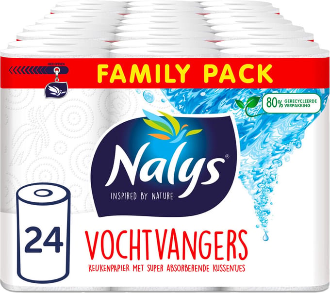 4x Nalys Keukenpapier in 80% Recycled Folie 6 stuks
