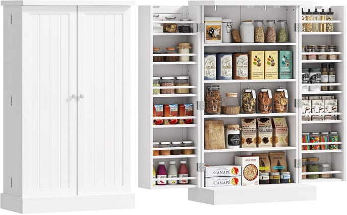 HOMCOM-Voorraadkasten-MDF-60x30x104cm-Wit