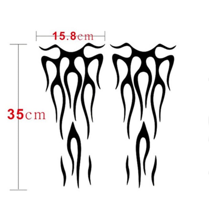 Motor motorfiets vlam gastank & spatbord stickers vinyl sticker DIY decor black