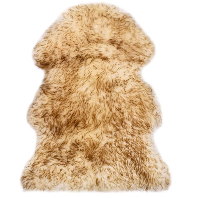vidaXL - Vloerkleed - 60x90 - cm - schapenvacht - gemêleerd - bruin