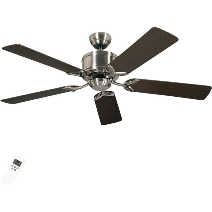 CasaFan Eco Elements Plafondventilator 23 W (Ø x h) 132 cm x 285 mm Chroom (geborsteld) Met afstandsbediening