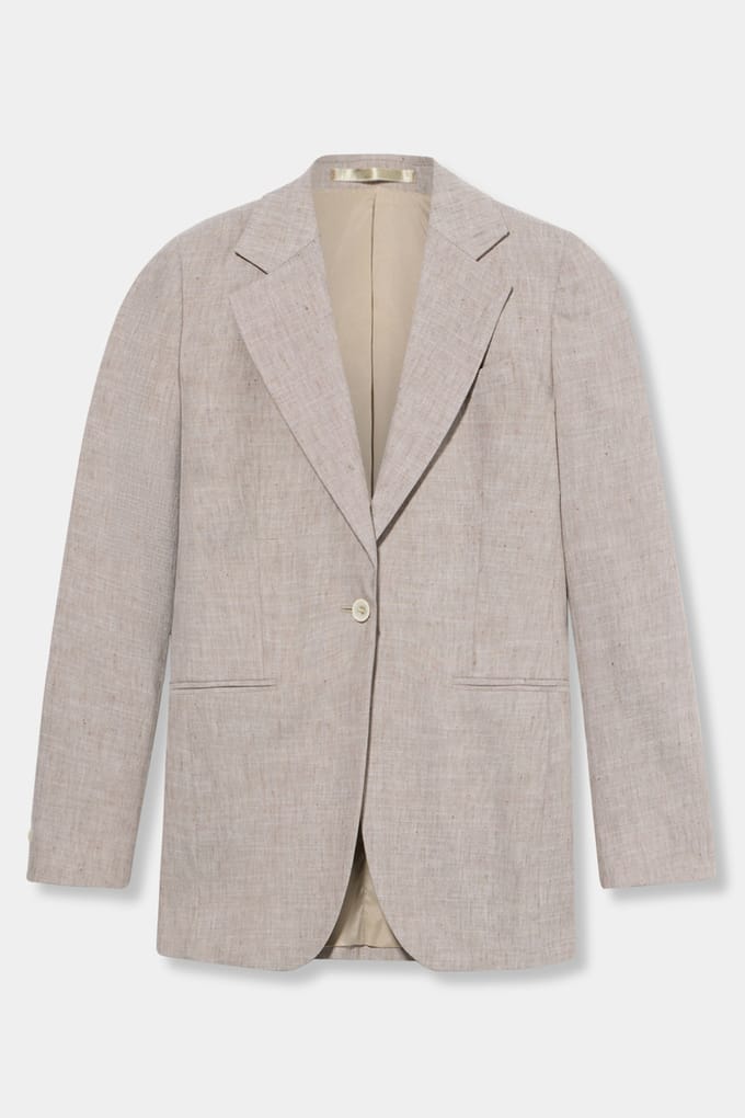 Brooks Brothers Jacket Linen Beige Größe: M | Blazer Outlet | Damen | Braun