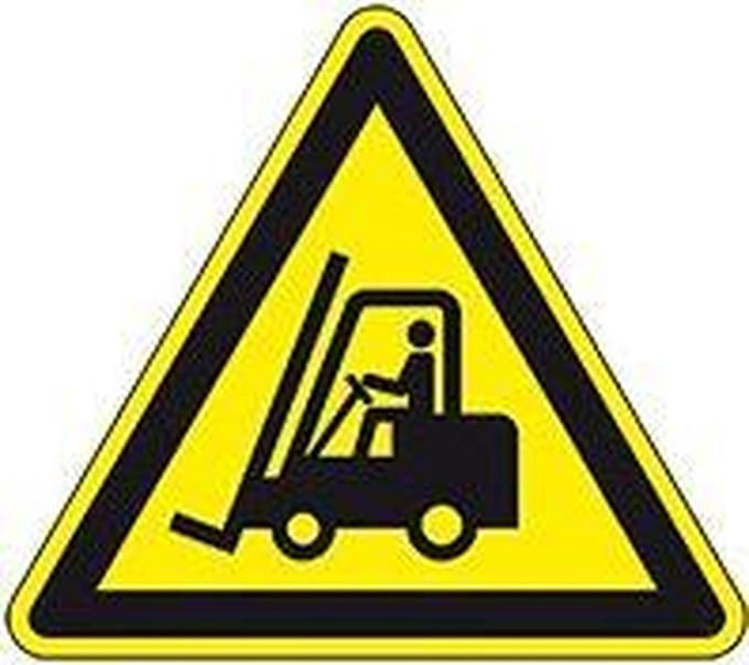 Waarschuwingsbord heftrucks - kunststof - W014 100 mm