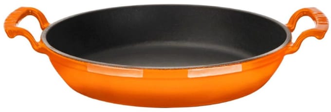 LAVA - Serveerpan / Hapjespan - Geëmailleerd Gietijzer - Ø 24 cm - 1.56 L - Oranje