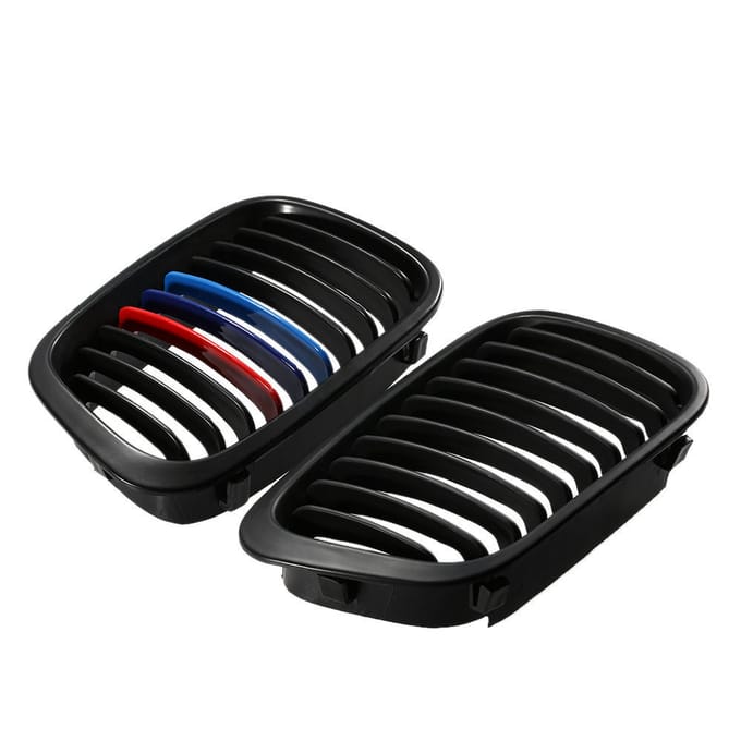 Calandre noire mate de couleur M, 2 pièces, pour BMW E46 série 3 4 portes 1998 – 2001 gray