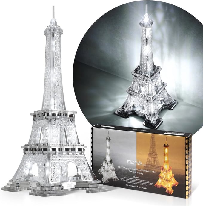 LED 3D Puzzel Eiffeltoren - Decoratieve Nachtlamp en Bouwmodel