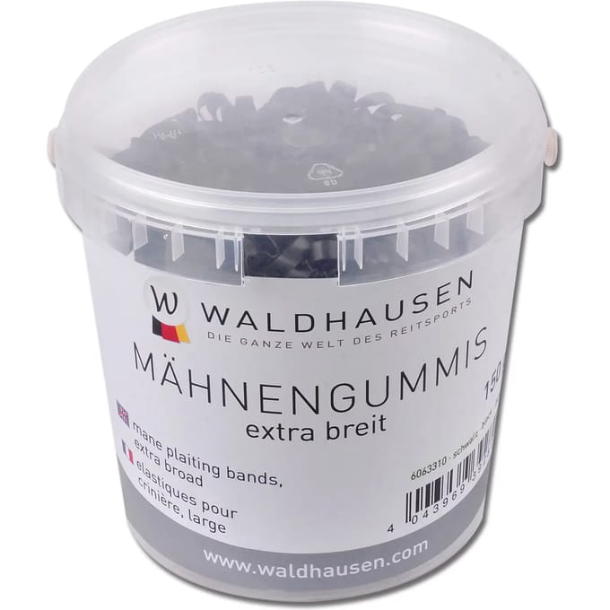 Waldhausen Vlechtelastiekjes Extra Breed Zwart Zwart