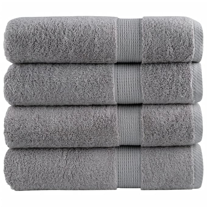 vidaXL - Badhanddoeken - SOLUND - 4 - st - 600 - g/m² - 70x140 - cm - grijs
