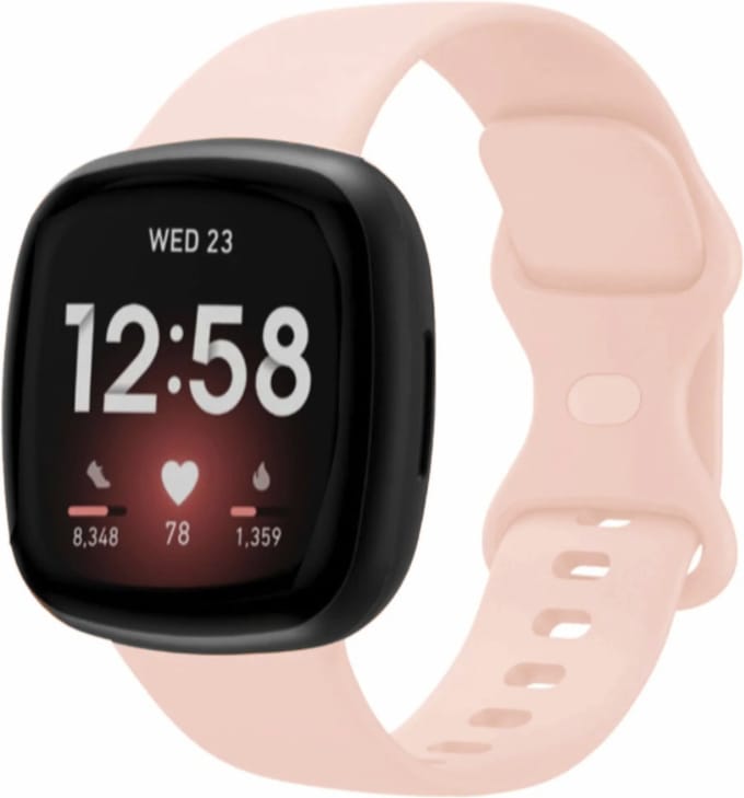 MY PROTECT - Siliconen Bandje - Geschikt Voor Fitbit Versa 3 / Fitbit Versa 4 / Fitbit Sense / Fitbit Sense 2 - Maat L - Pink Sand
