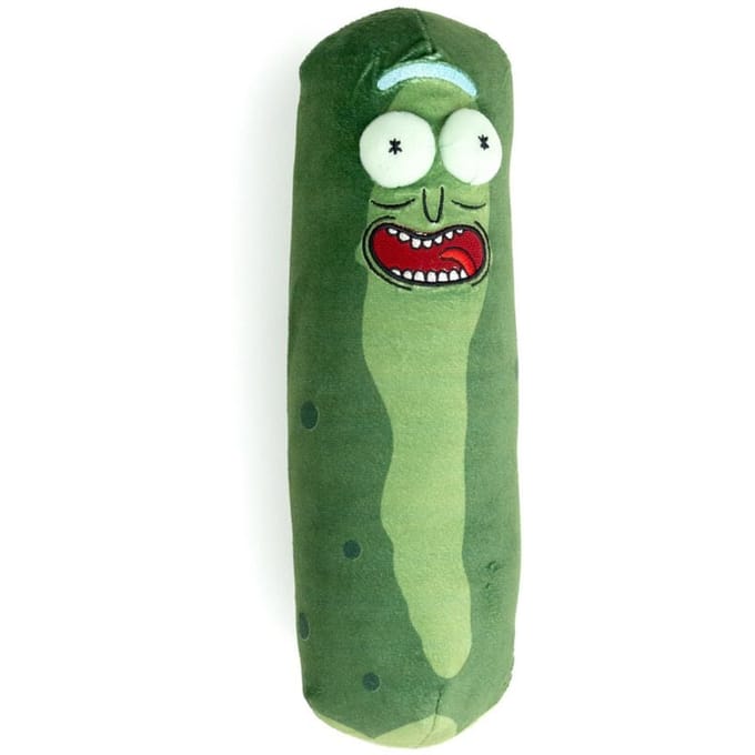 Rick and Morty Pickle Rick Pluche Kussen - Komkommer Decoratie 28x8cm