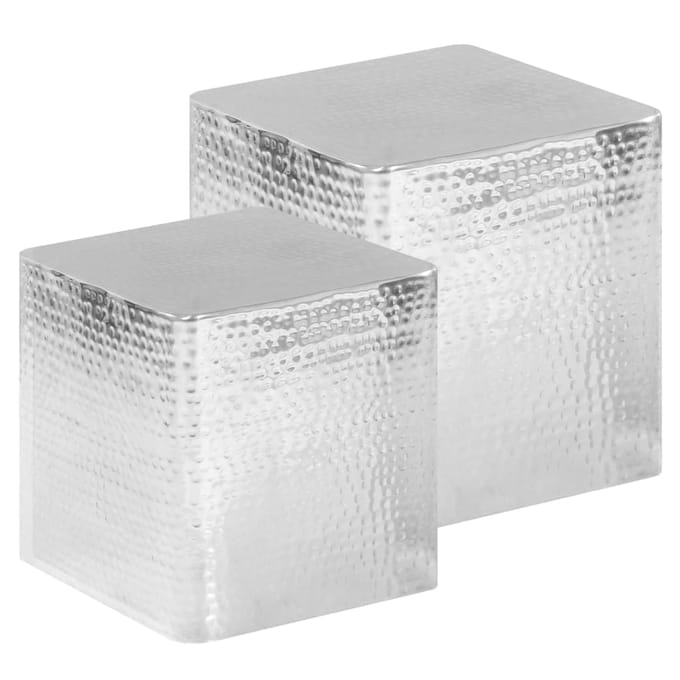 vidaXL - Salontafel - 2 - st - aluminium - zilver