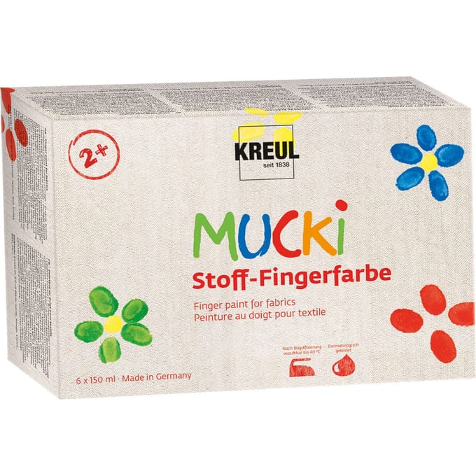 KREUL 28420 vingerverf Blauw, Groen, Rood, Violet, Wit, Geel