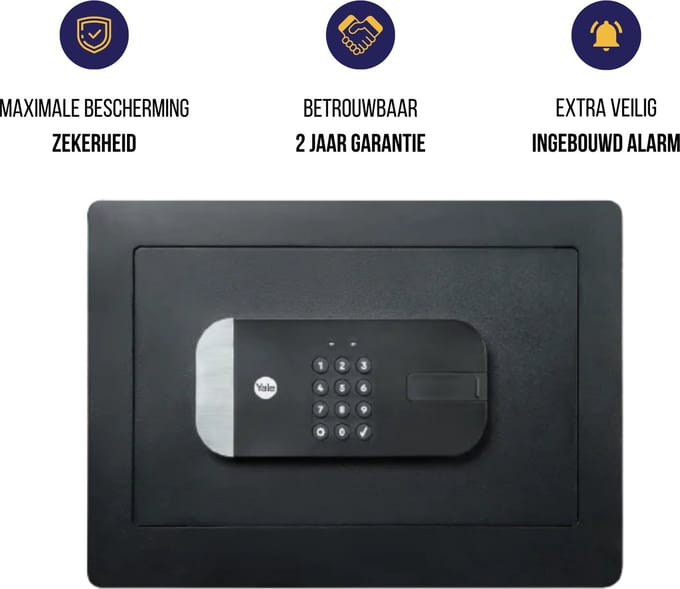 Yale - Slimme Kluis - Bediening via App - Met Pincode en Sleutel