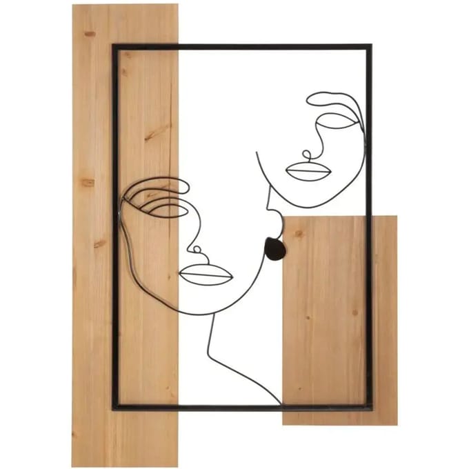 Wandpaneel Faces Iron & Wood 63×2×90 cm