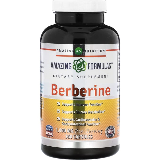 Amazing Nutrition, Berberine, 1000 mg, 360 capsules (500 mg per capsule)