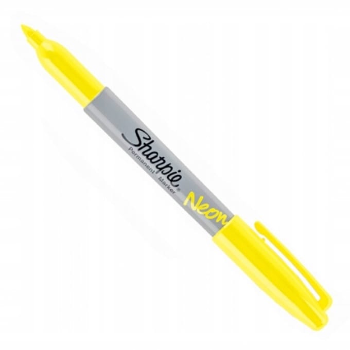 Sharpie Neon Geel Permanente Marker - UV Actief