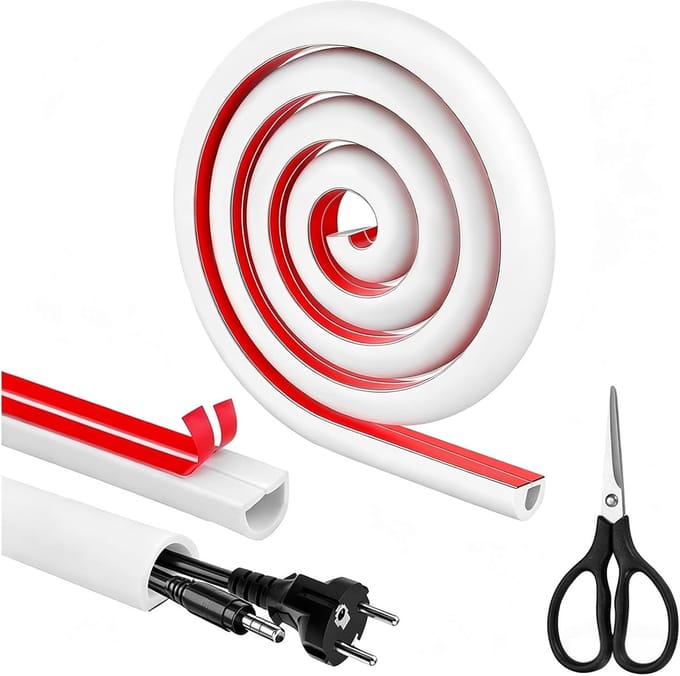 zelfklevend, flexibel, halfrond, 1 m, met schaar, voor thuismontage, 15 mm x 10 mm, wit