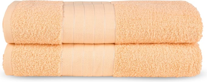 Good Morning uni handdoek effen kleur - Handdoekenset 2 - Perzik - Badstof