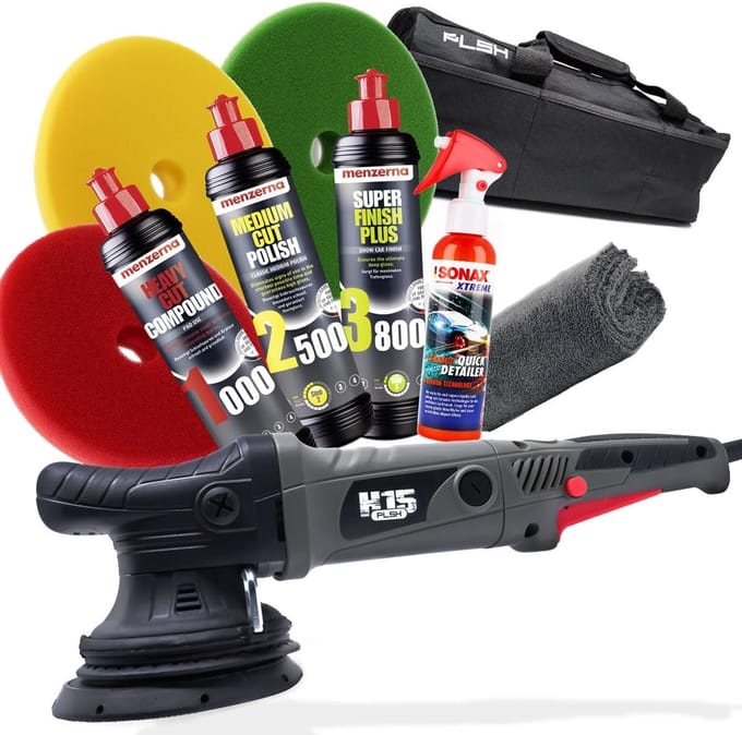 Polijstmachine Set - Auto poetsen - Lak herstellen - Excentrisch mechanisme - 125 mm schijf - Premium II