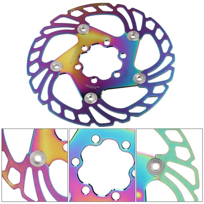 Disques de Frein à Disque de Vélo 6 Clous Accessoire de Cyclisme pour VTT Couleur Placage 140MM blue