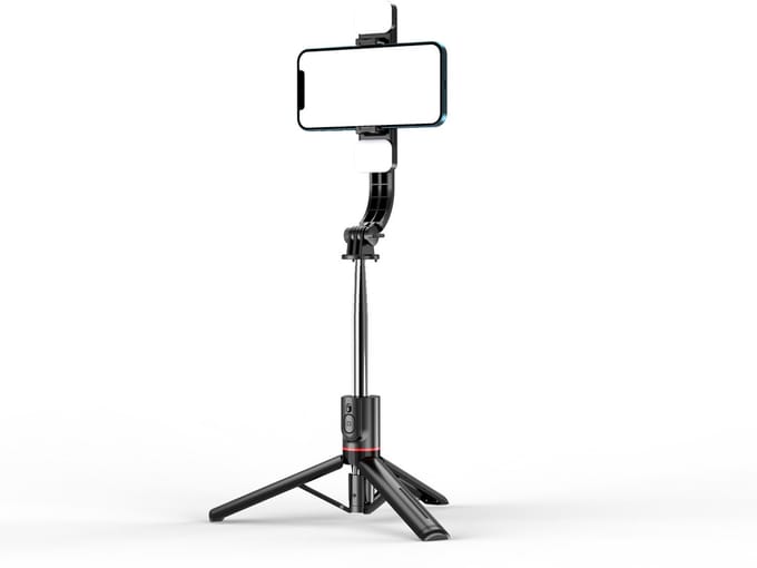 Gadgetking - Selfie Stick L13D - voor Smartphone - Met Lamp - voor iPhone 16 (Pro), iPhone 15 (Pro) iPhone 14 (Pro) iPhone 13 (13 Pro/13 Pro Max) iPhone 12 (12 Mini/ 12 Pro/ 12 Pro Max), iPhone 17, 17 Pro.