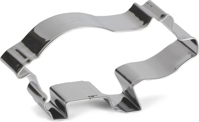 uitsteekvorm Varken 8 cm RVS zilver