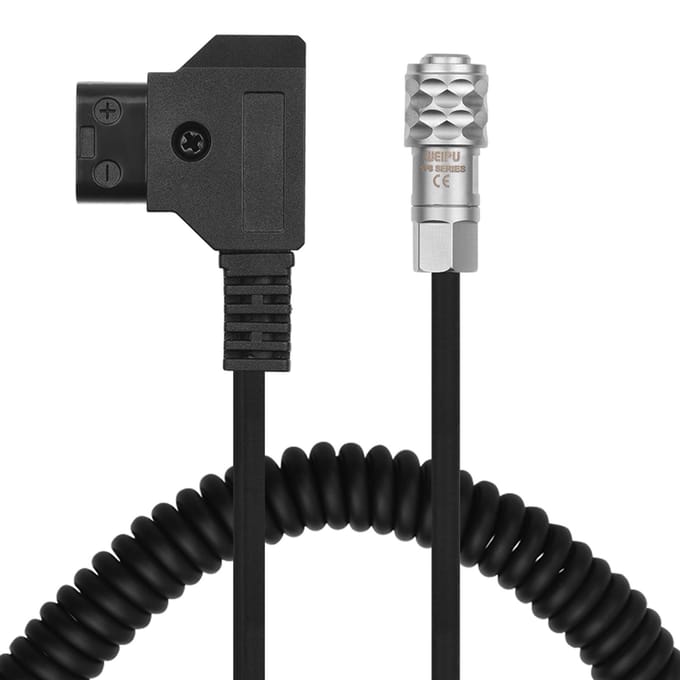 Andoer D-Tap naar BMPCC 4K 2 Pin Locking Power Kabel voor Blackmagic Pocket Cinema Camera 4K voor Sony Spring Wire zwart