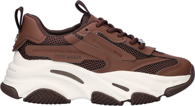Steve Madden Possession Sneakers Laag - Donkerbruin - Maat 37