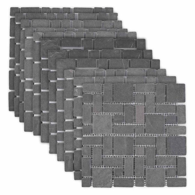 vidaXL - Mozaïektegels - Grijs - 30 - x - 30 - cm - Marmer