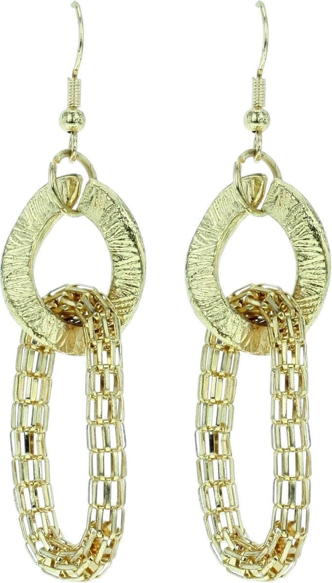 Behave - Oorhangers ovaal goudkleur - elegant avondstijl