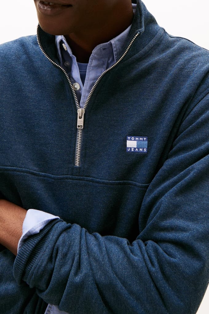 Tommy Hilfiger Regular Badge Quarter-zip Jumper Dark Night Navy Taglia: S | Maglioni a maglia Outlet | Uomo | Nero