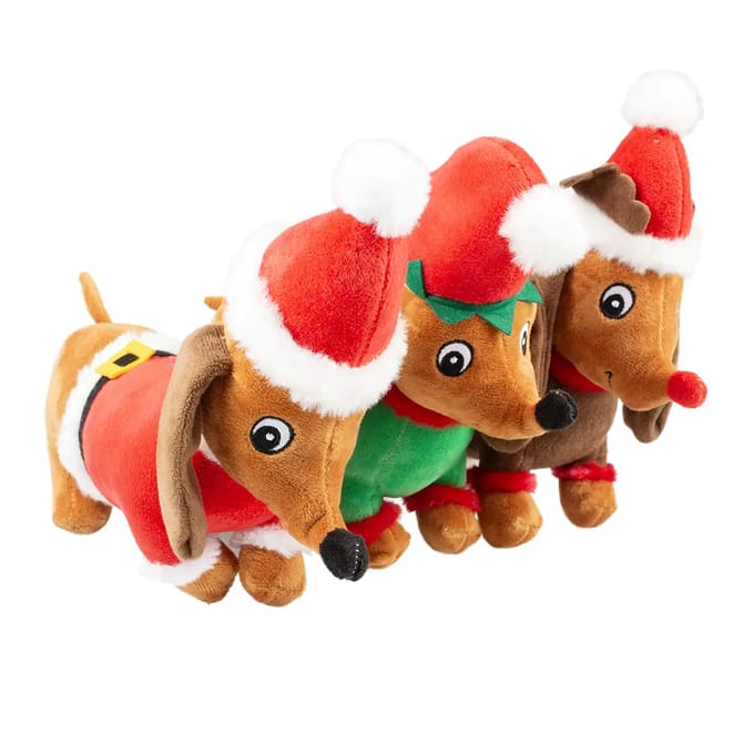 Duvoplus - Hond - Xmas Pluche Hond 27x13x27cm Gemengde Kleuren - 162168