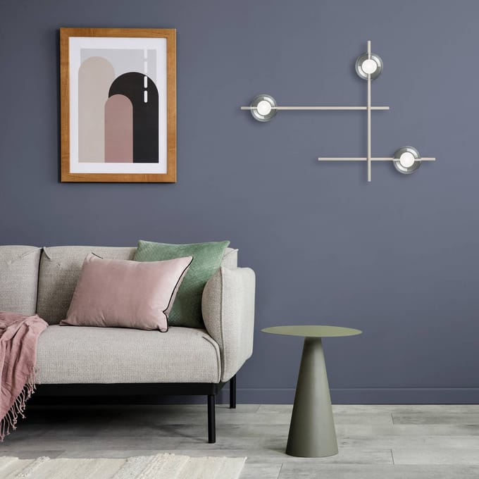miloox by Sforzin Wandlamp Mikado, cipria/transparant, 3-lamps, glas