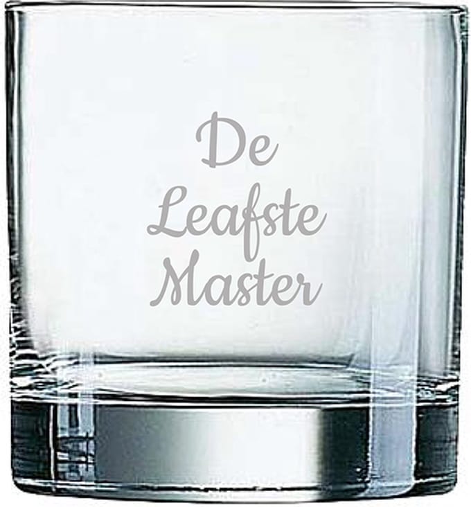 Gegraveerde Whiskeyglas 38cl De Leafste Master