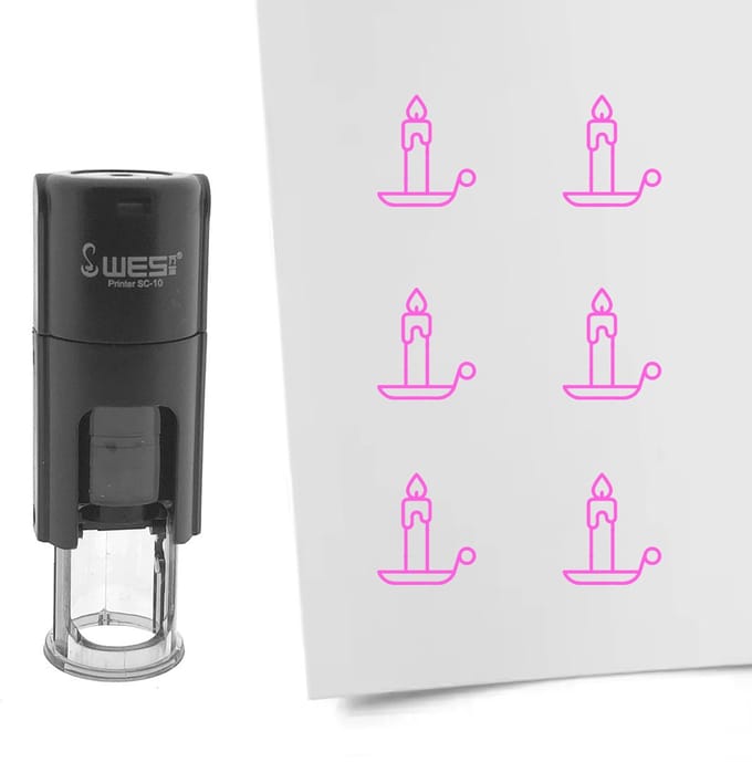 CombiCraft Stempel kaars 10mm rond roze inkt - per 1 stuk