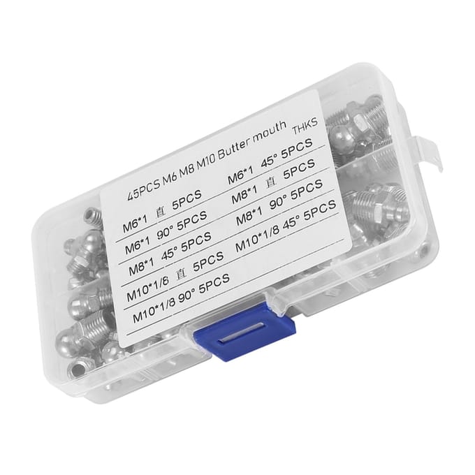 45 Stuks M6 M8 M10 Duurzaam Metaal Messing Smeernippel Smeernippel Fitting Assortimentsets