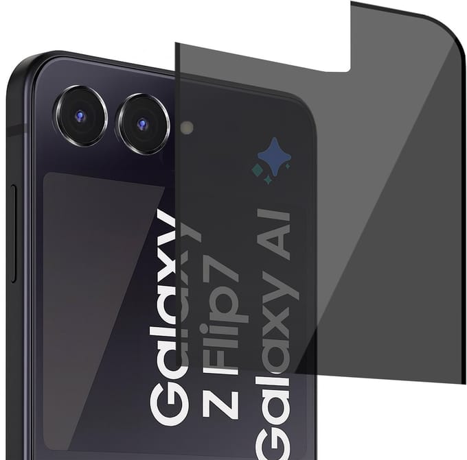 Privacy Screenprotector geschikt voor Samsung Galaxy Z Flip 7 - Volledig Dekkend Glas Screen Protector