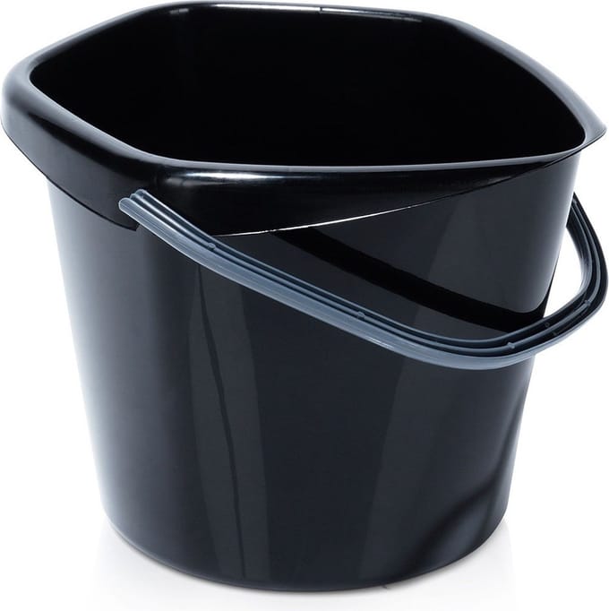 Emmer Plastic Zwart 5 l - met Handgreep - Huishoudemmer