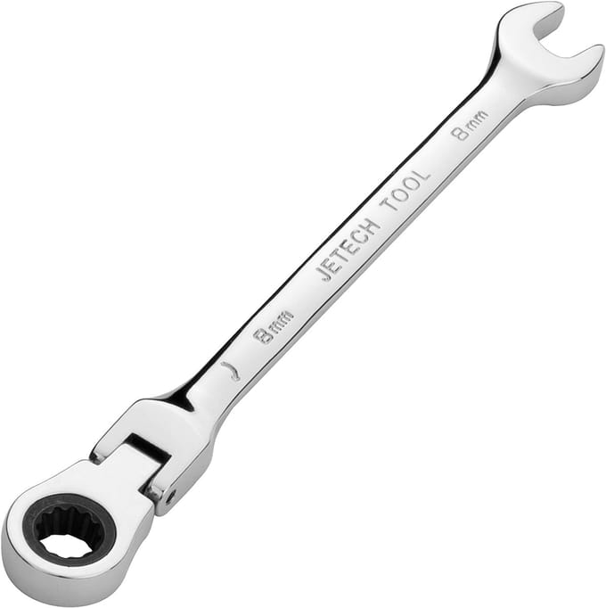 Jetech Flexibele Ratelsleutel 8 mm – Metrisch – Flexibele Kop – CR-V