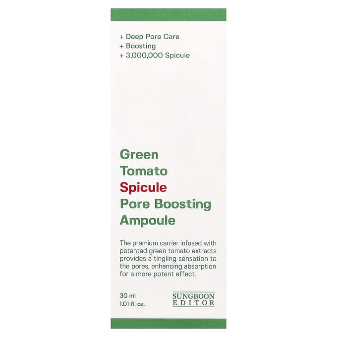 Sungboon Editor, Groene Tomaat Spickle Pore Boosting Ampoule, 30ml (1,01 fl oz)