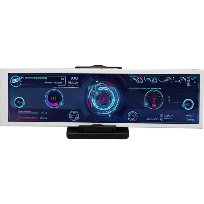 Moniteur de température d'ordinateur 8,8 pouces 1920 x 480 60 Hz pour AIDA64 CPU GPU SSD Moniteur de données pour Raspberry Pi pour