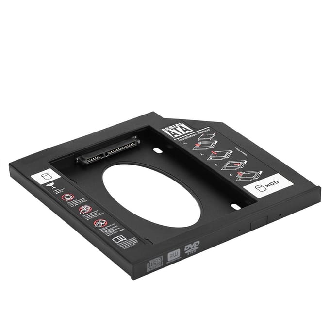 2.5 SATA HDD SSD Behuizing Harde Schijf Bay Caddy Optische DVD Adapter voor Laptop 9.5mm black